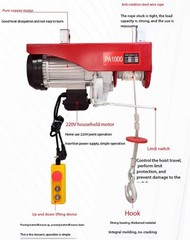Portable Mini Electric Hoist 110/220V Small Wire Rope Electric Winch Mini Crane