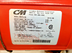 CM LODESTAR 1/4 TON 500 LBS ELECTRIC CHAIN HOIST 110V