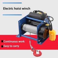 110V Electric Hoist Winch Electric Winch 30m Wire Rope 200-400KG Steel Plate