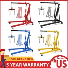 2 Ton Engine Hoist, Folding Hydraulic Cherry Picker Shop Crane Engine Hoist Lift
