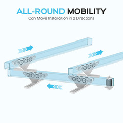 6+2 Wheel Hoist Trolley with Roller Limit, Unistrut Trolley Kit for Electric Hoi