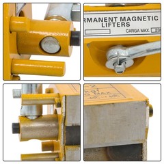 Yellow Magnetic Lifter 200kg/440lbs Metal Lifting Magnet Permanent Lift Magnets