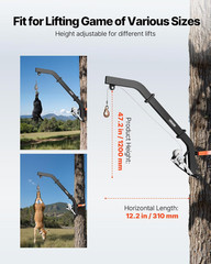 300 Lbs Load Capacity, Hunting Deer Hoist with 2-Inch Receiver, 360-Degree Swive