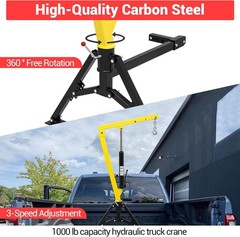 Truck Jib Crane 4500lb Capacity, Foldable Adjustable Arm&Height,Galvanized Steel