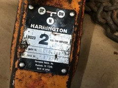 Harrington LB020 Lever Hoists Hook chain Mounted MDL L4B 531 U.S. 2 Ton capacity