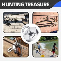 Magnet Fishing Kit 2.4″(60 mm) 500lb+, Big Strong Rare Earth Fish Magnets Q60