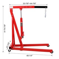 1500LB Folding Shop Crane Engine Hoist with 4 Casters Red