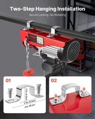 Electric Hoist 1320lbs Crane Winch with Wired Remote Control 1150W 110V