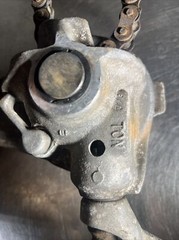 A.B. Chance 3/4 Ton Ratchet Link Chain Hoist. Will Need 2nd Hook Installed. ID 1