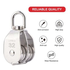 Heavy Duty Single Dual Rope Pulley Wheel Towing Hanging Pulley Block M15-M100