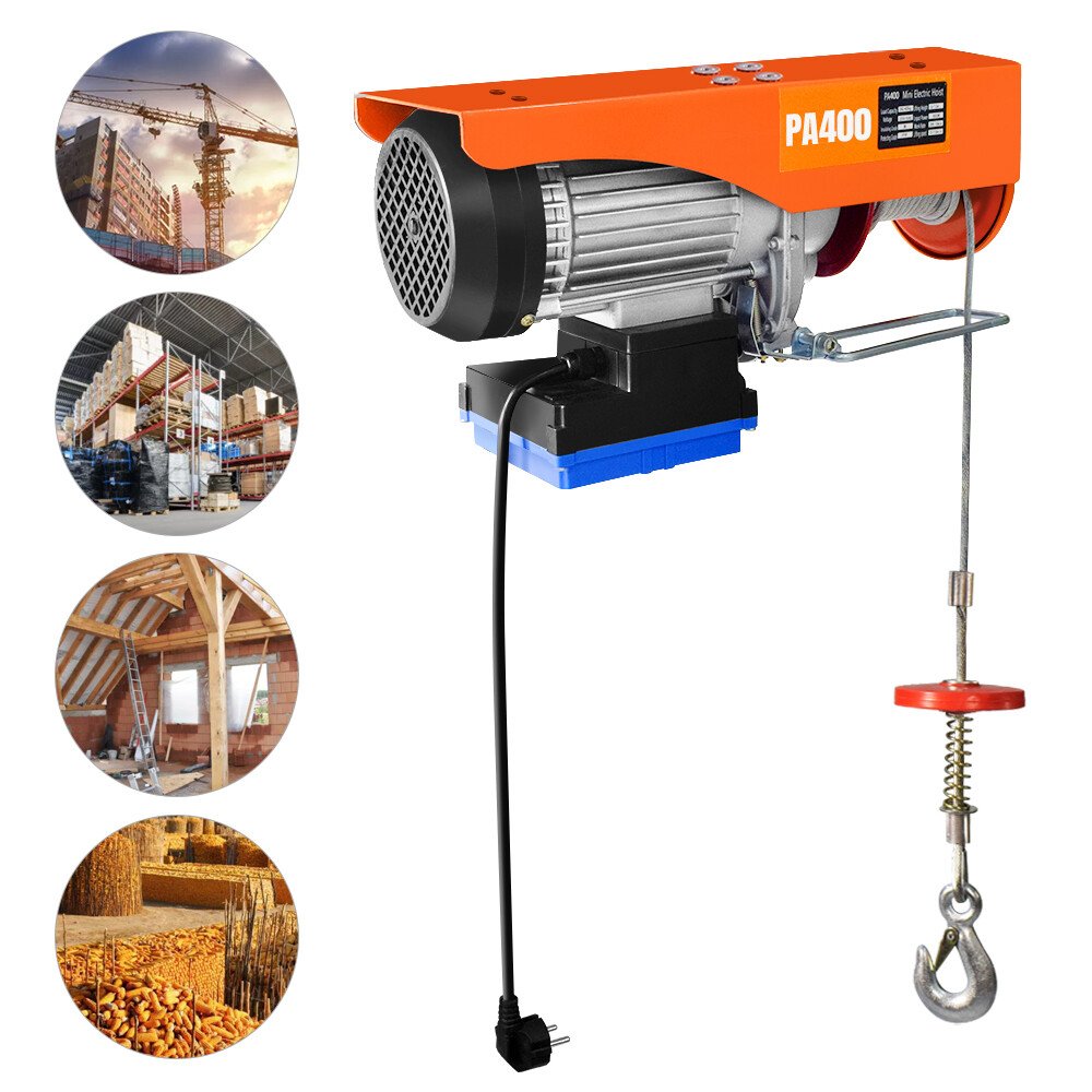 880lbs Mini Electric Hoist Winch Crane Lift WIRELESS Remote Control 110V/220V