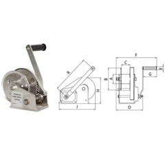 1200/1800/2600 lbs Manual Winches Bi-Directional Self-Locking Stainless Steel