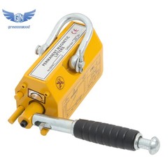 Magnetic Lifter Lifting Magnet Hoist 440lbs / 200 kg 2.5 Safety Factor Yellow