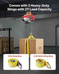 Versatile Electric Hoist 1320LBS with 14ft Wired Control for Safe Lifting Tasks