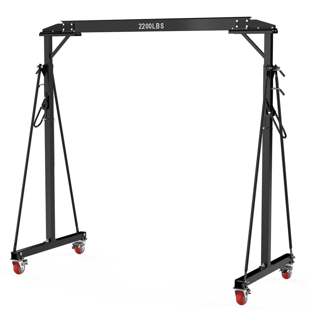 Adjustable Gantry Crane 1 Ton 2 Ton Portable Shop Hoist w/ Locking Casters