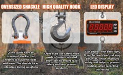 Heavy Duty Industrial Digital Hanging Crane Scale For Farm Factory Auto Garage