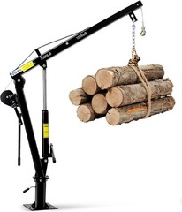 Hydraulic Pickup Truck Crane 2000 Lbs Folding Truck-Mounted Bed with Hand Winch