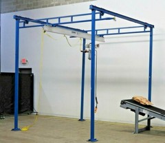 Gorbel GLCS Free Standing Work Station Crane Kit 150#cap 10’Bridge, 1/4Ton Hoist