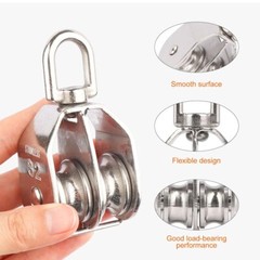 Heavy Duty Single Dual Rope Pulley Wheel Towing Hanging Pulley Block M15-M100
