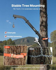 300 Lbs Load Capacity, Hunting Deer Hoist with 2-Inch Receiver, 360-Degree Swive