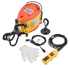 550 lbs Electric Hoist Portable Winch Crane Lift, 30m/98.43ft Steel Wire Length