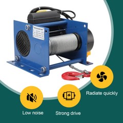 110V Electric Hoist Winch Electric Winch 30m Wire Rope 200-400KG Steel Plate
