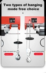 220V Household Small Crane 1/0.5 Tons Winch Hoist Winch Lift Crane