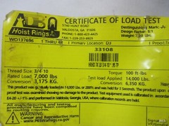 ADB American Drill Brushing 33108 Center Pull Hoist Ring 7000 LBS 3/4-10
