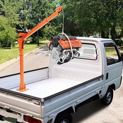 360° Swivel Foldable Pickup Truck Crane 1000LBS Bed Hoist w/ Electric Winch Set