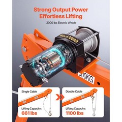 Uimoso Electric Truck Crane 1100 lbs Foldable Steel Winch for Lifting Tasks