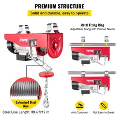 880LBS Electric Hoist Lifting Crane Cable Hoist Winch for Boat Car Garage
