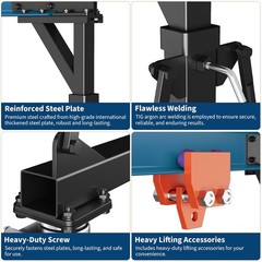 1 Ton Gantry Crane 2200LBS Gantry Crane Manual Trolley 8-12 FT H Shop Lift Hoist