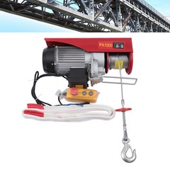 1 Ton 2200LBS PA1000 Electric Hoist Lift Sling Strap Weighted Lift Hooks 1800W