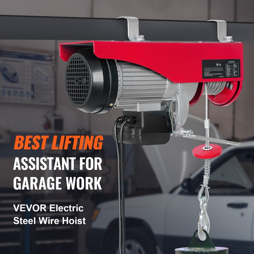 Electric Hoist 2200lbs Crane Winch with Wired Remote Control 1600W 110V