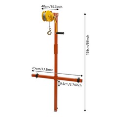 330lbs Air Conditioner Lifting Tool 49ft Cable Crane Lift Winch A/C Installation