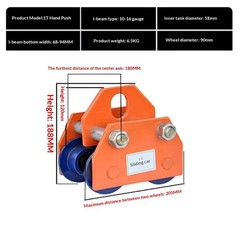 Manual Trolley 0.5/1/2/3/t Ton I-Beam Pulley Block Lifting Hoist Monorail Crane