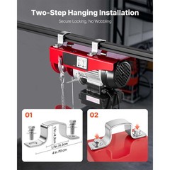 VEVOR Electric Hoist Crane Winch 440 lbs 328 ft Wireless & 14 ft Wired Remote