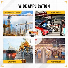Electric Hoist 330/ 660lbs Crane Winch with Wireless Remote Control 600W 110V