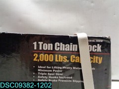 Torin Big Red Chain Block / Manual Hoist with 2 Hooks, 1 Ton 2,000 lb Capacity