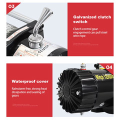 Automotive Self-Help Electric Hoist Winch Extractor Electric Winch 12V/24V Off-r