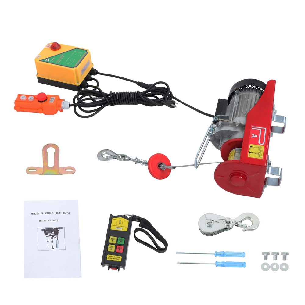 LABLT Mini Electric Hoist 1320lb 14ft Wired Remote 328ft Wireless Remote Control