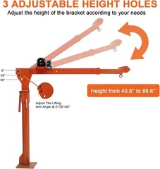 GARVEE Folding Electric Pickup Hydraulic Truck Hoist Crane 1100 Lbs Capacity
