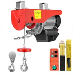 110V Electric Hoist Winch 1320Lbs Engine Crane Overhead Wireless Remote Control