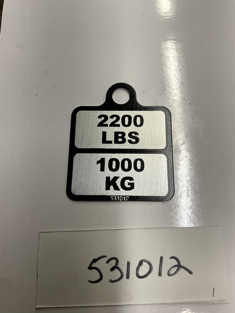 NEW Gardner Denver Hoist Part # 531012 name plate