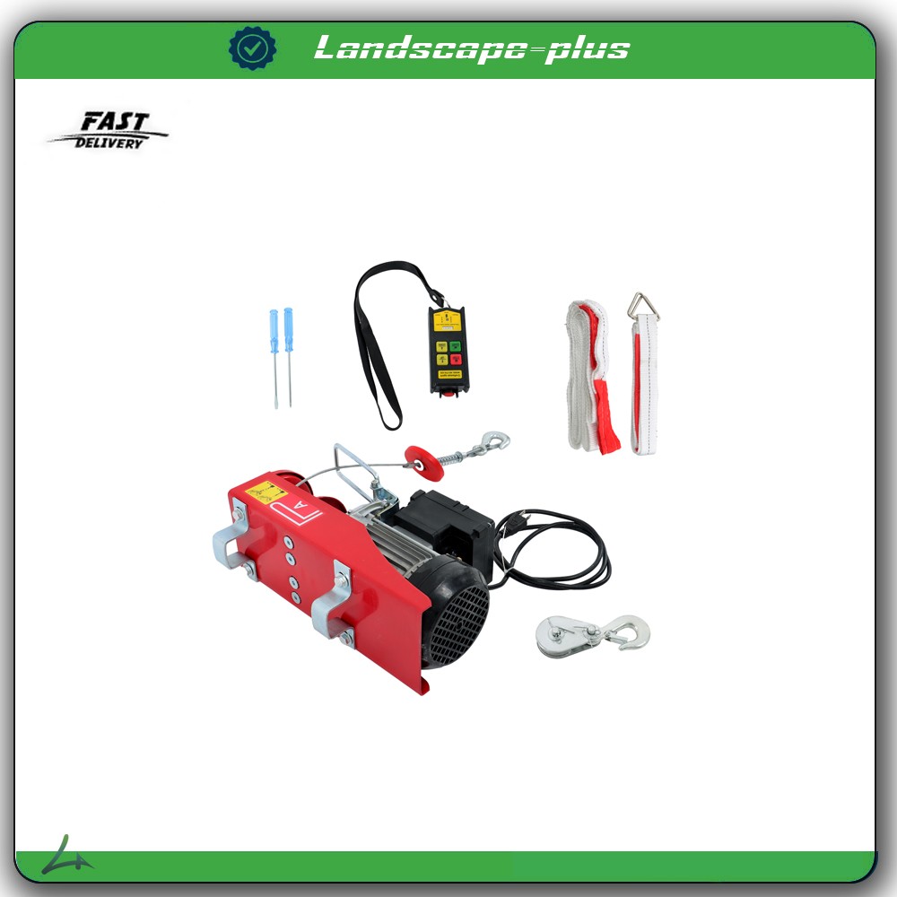 Electric Hoist 880lbs Crane Winch with Wireless Remote Control 850W 110V