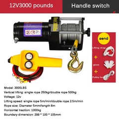 3500 Lbs/4000 Lbs/4500 Lbs Vehicle-Mounted Mini Crane Electric Winch 12V/24V