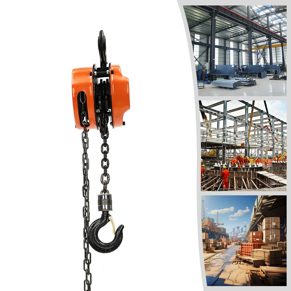 551lbs Chain Hoist Manual Puller Hoist 0.25 Ton Industrial 3M Lifting With Hook