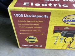 Northern Industrial Electrical 1500 Lbs Capacity Electric Hoist; New/NOS/NIB.