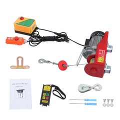 Electric Hoist Crane Winch 1320lbs 328ft Wireless & 14ft Wired Remote Tool