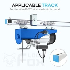 6+2 Wheel Hoist Trolley Kit, Roller Limit, Anti-Lock & Anti-Fall, Garage/Worksho